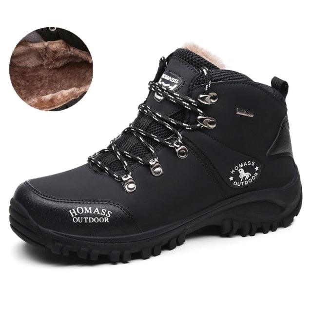 Men's Waterproof Warm Fur Lined Hiking Boots