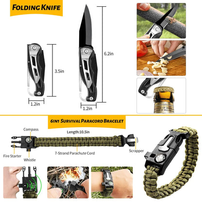 60 In 1 Emergency Survival Gear Outdoor Kit