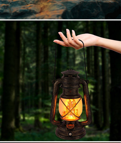 Rechargeable LED Retro Flame Camping Table Lantern