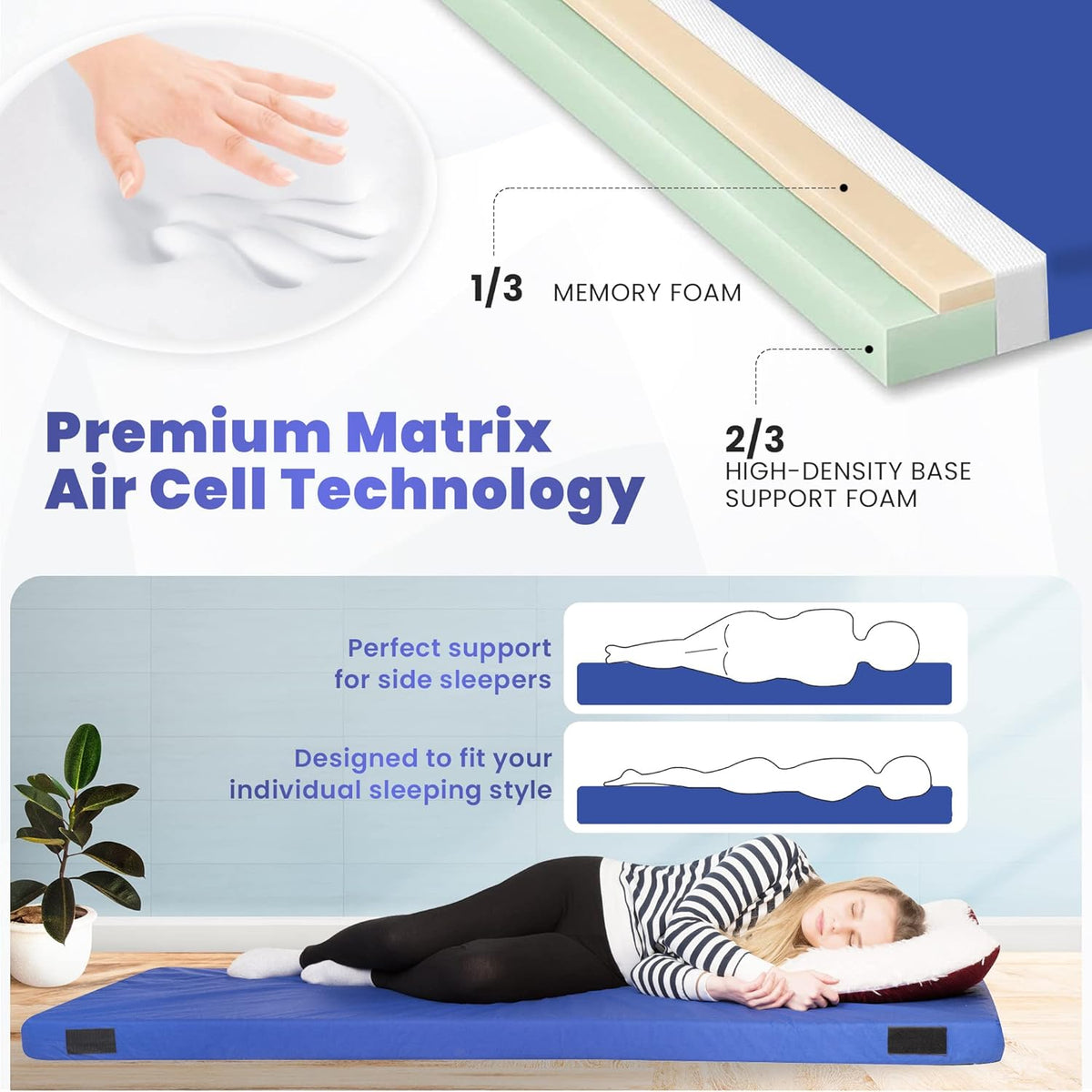 Matrix Air Cell Memory Foam Camping Mattress