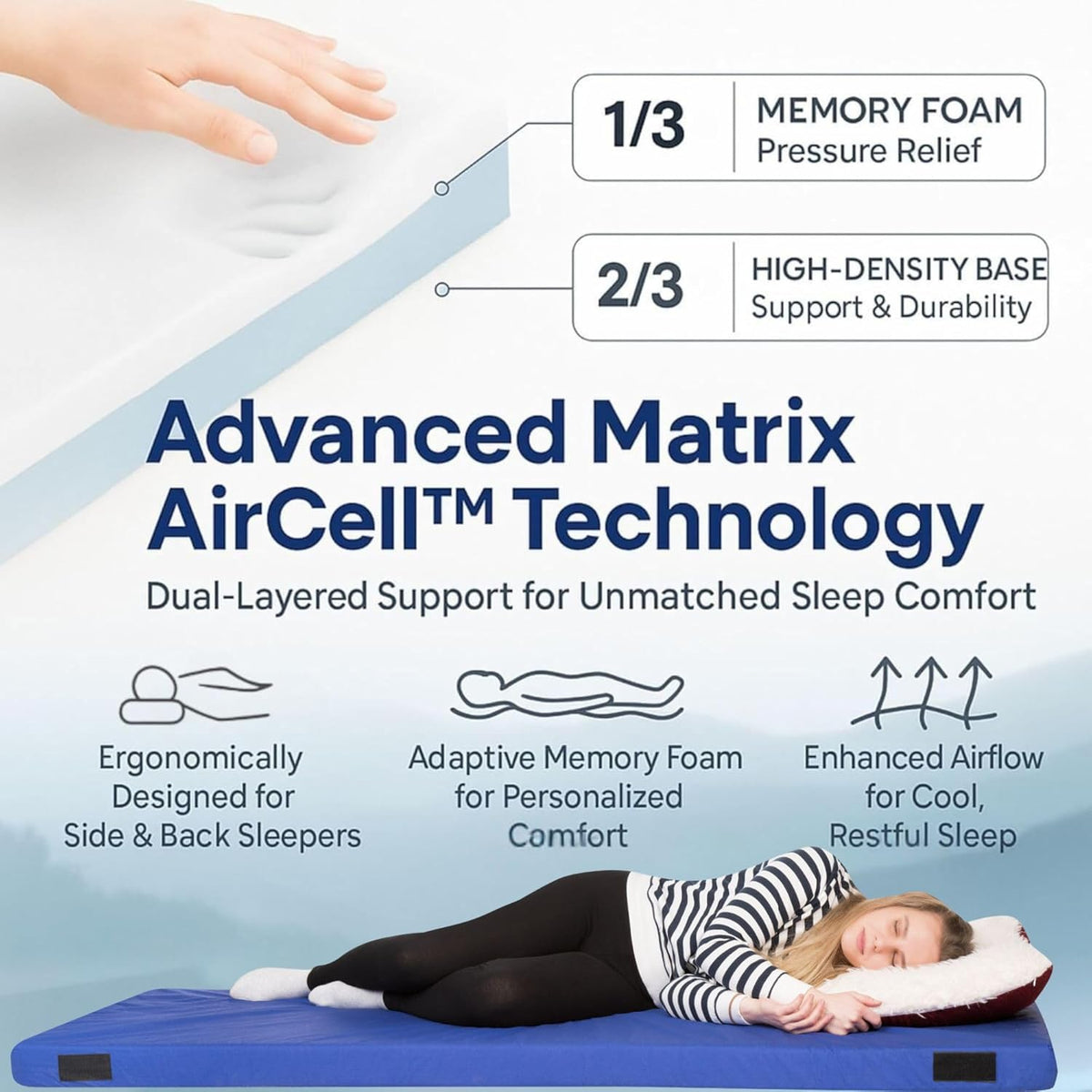 Matrix Air Cell Memory Foam Camping Mattress