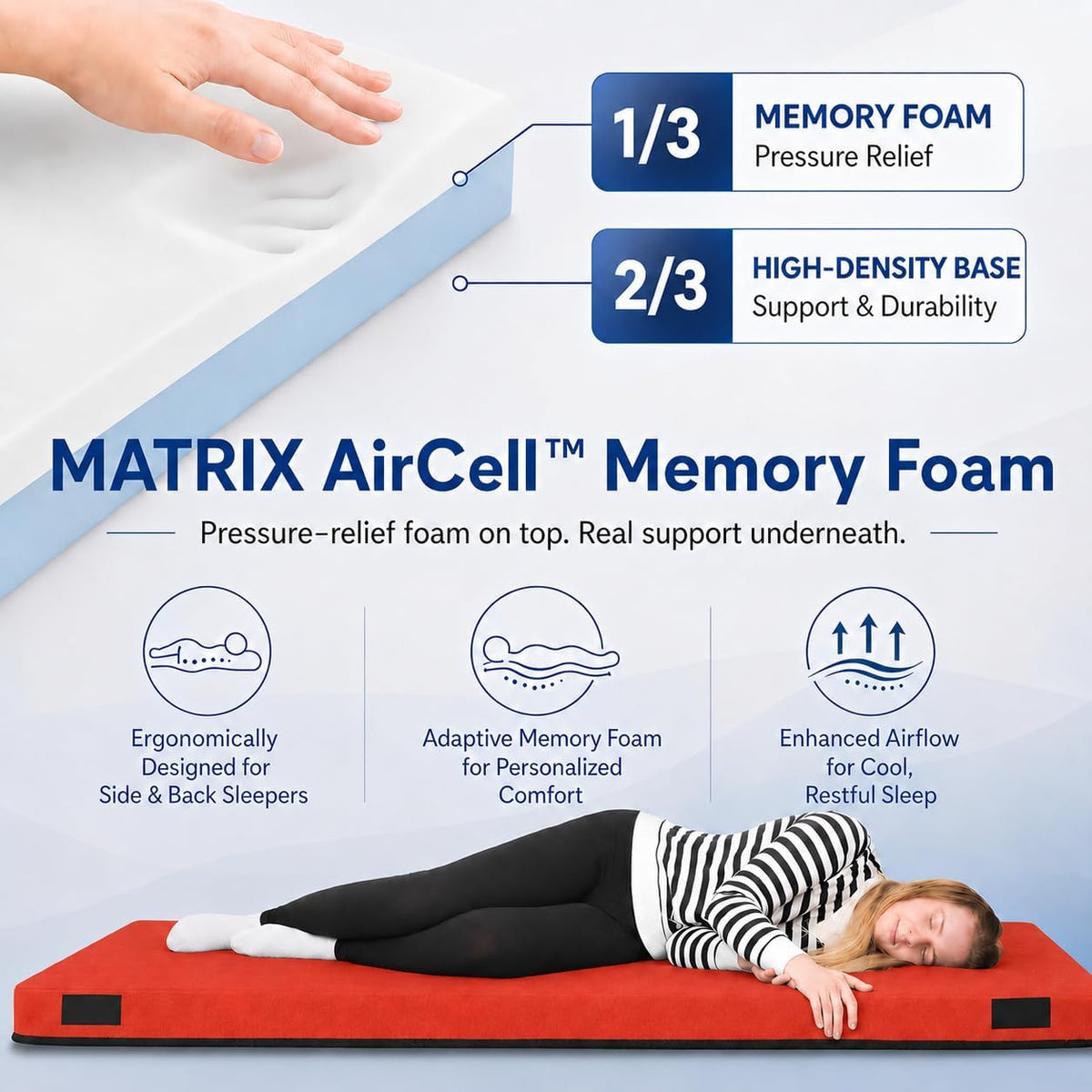 Matrix Air Cell Memory Foam Camping Mattress