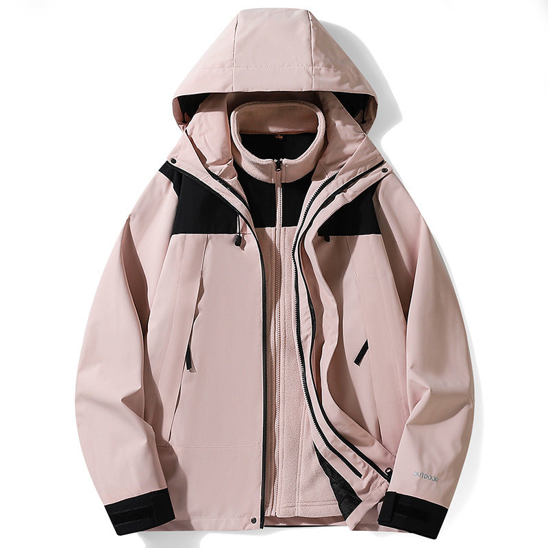 Unisex 3 In 1 Outdoor Jacket Detachable Liner