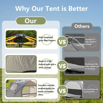 3 4 Person Instant Pop Up Waterproof Camping