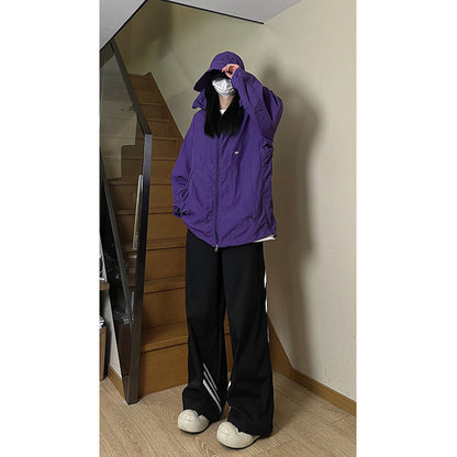 Gray Hooded Sunproof Ice Silk Outdoor Jacket