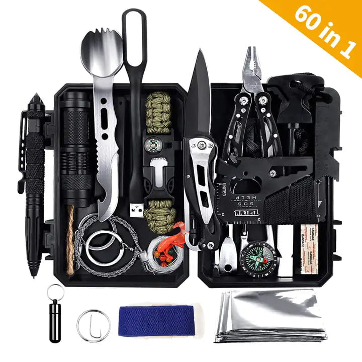 60 In 1 Emergency Survival Gear Outdoor Kit