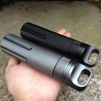 Aluminum Survival Pill Bottle Waterproof First Aid Container