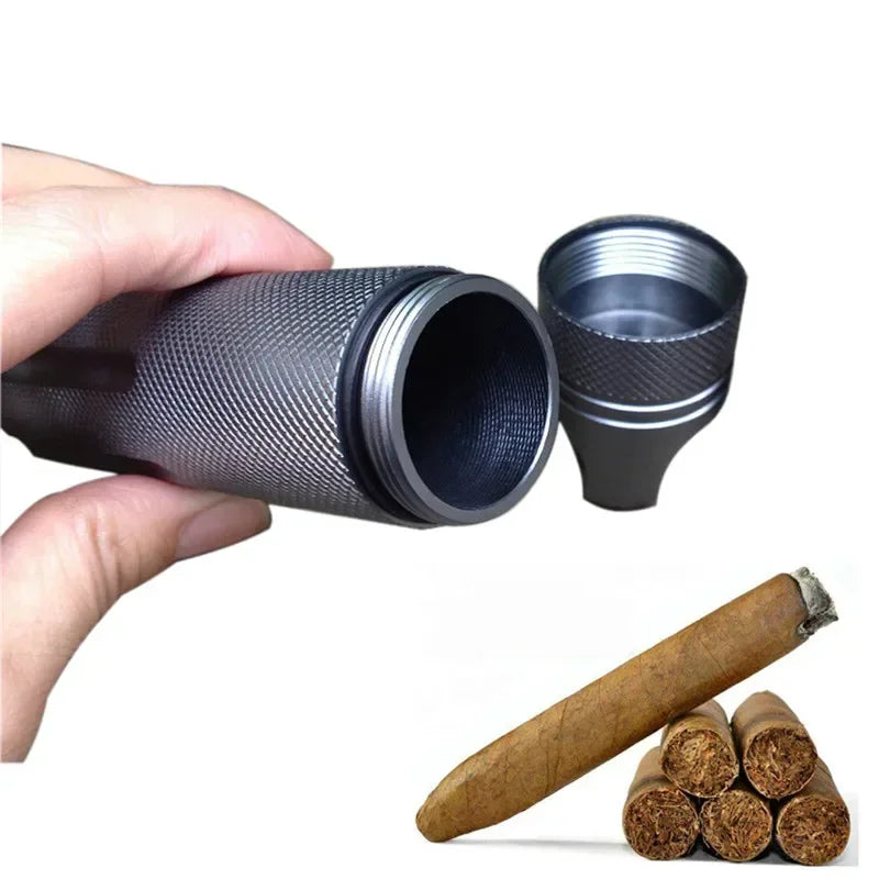 Aluminum Survival Pill Bottle Waterproof First Aid Container