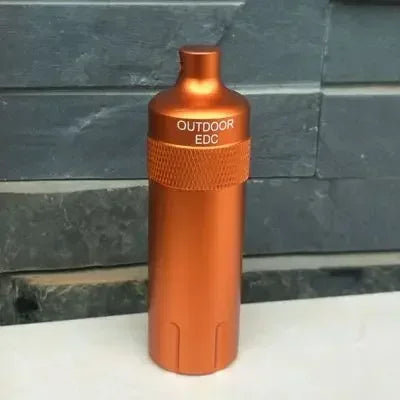 Aluminum Survival Pill Bottle Waterproof First Aid Container