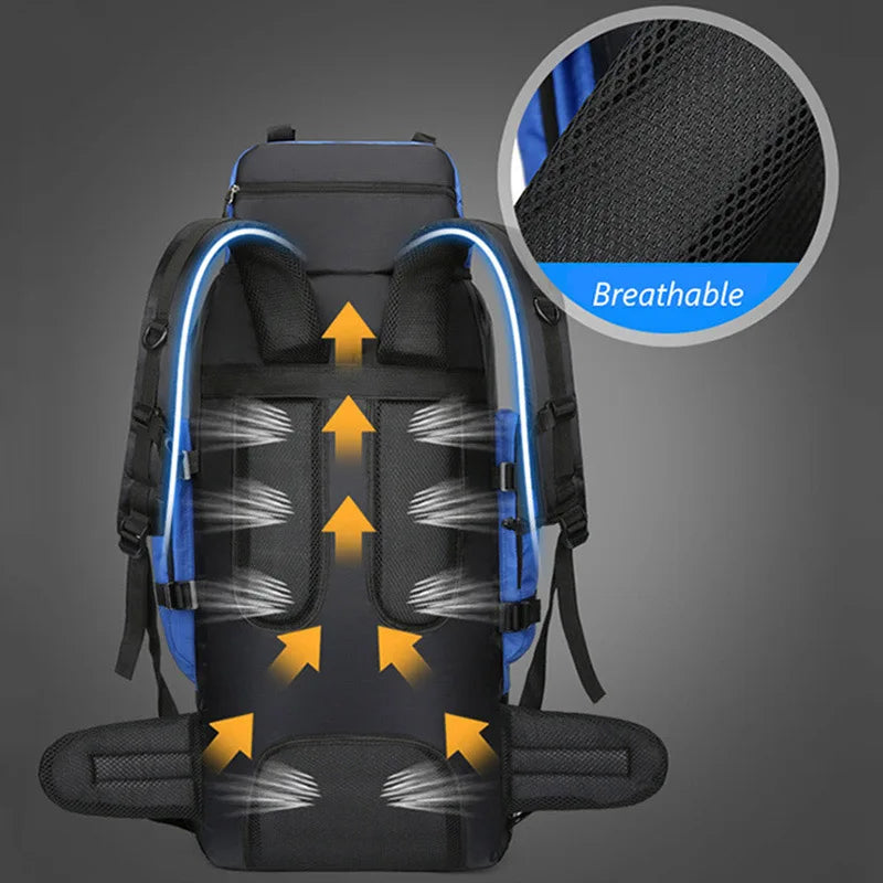 90L Waterproof Hiking Camping Trekking Travel Backpack