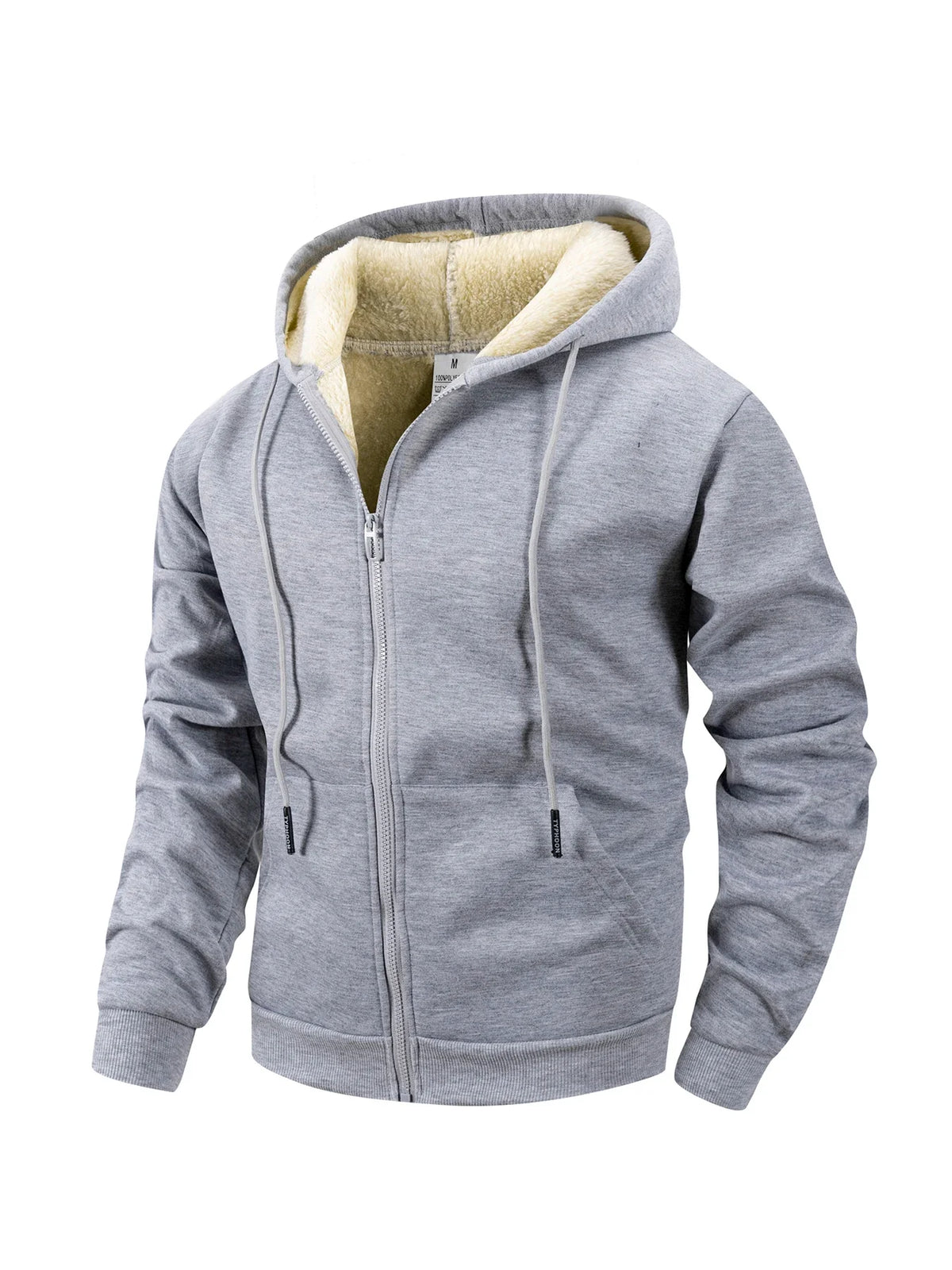 Men's Winter Fleece Windproof Hooded Zipper Jacket