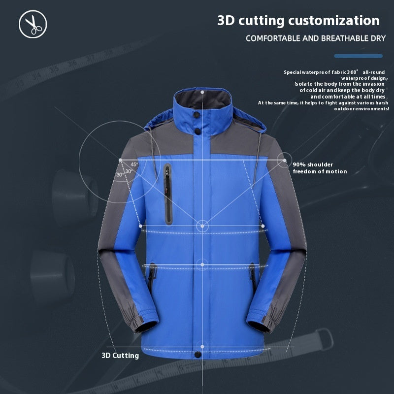 Unisex Waterproof Windproof Outdoor Shell Jacket Coat