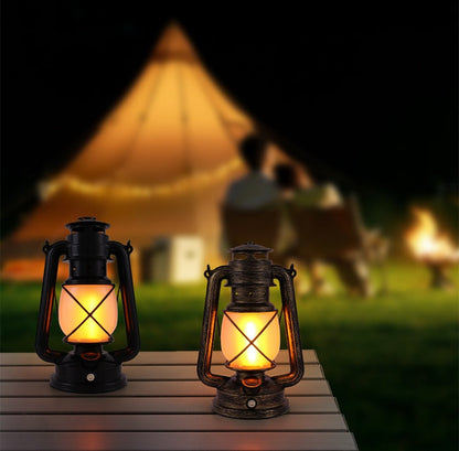 Rechargeable LED Retro Flame Camping Table Lantern