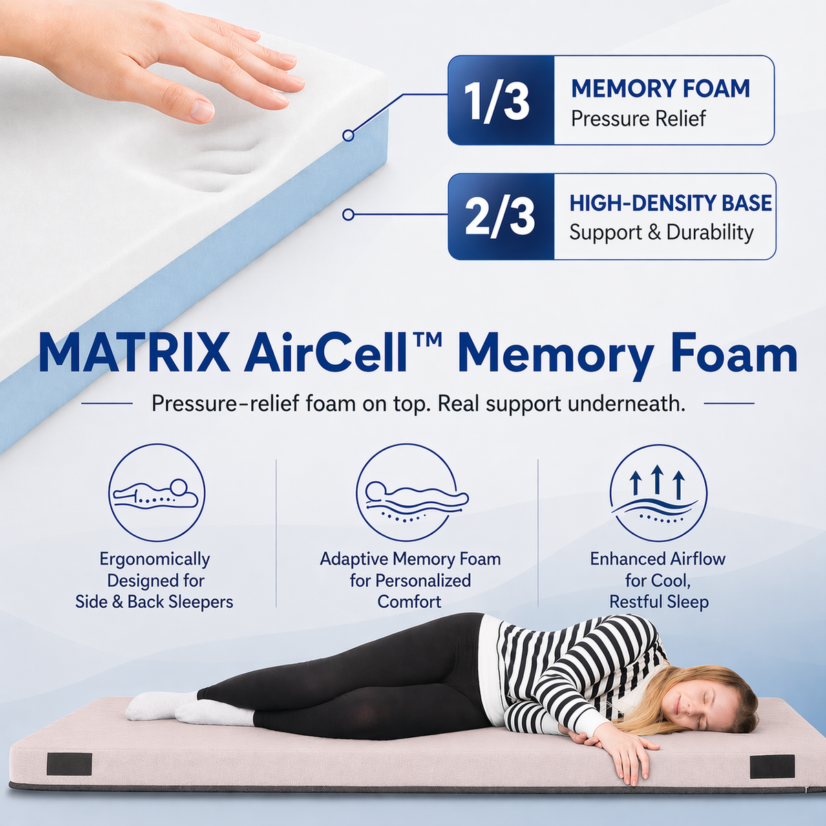 Matrix Air Cell Memory Foam Camping Mattress