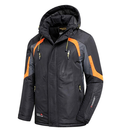 Men's Blue Waterproof Warm Detachable Hooded Jacket