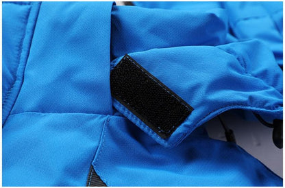 Men's Blue Waterproof Warm Detachable Hooded Jacket
