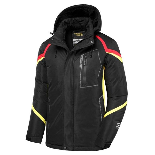 Men's Blue Waterproof Warm Detachable Hooded Jacket