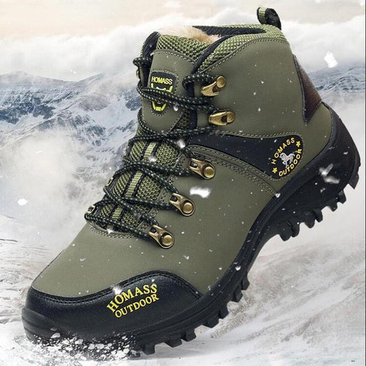Men's Waterproof Warm Fur Lined Hiking Boots