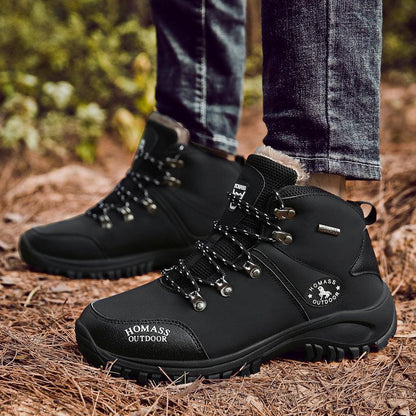 Men's Waterproof Warm Fur Lined Hiking Boots