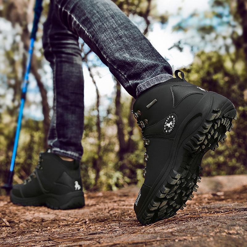 Men's Waterproof Warm Fur Lined Hiking Boots