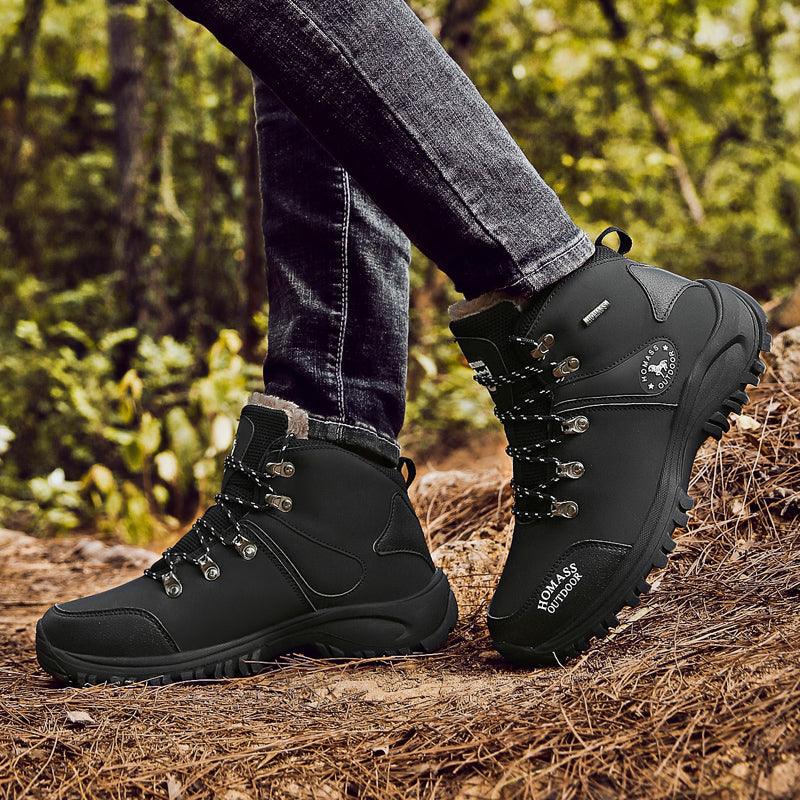 Men's Waterproof Warm Fur Lined Hiking Boots