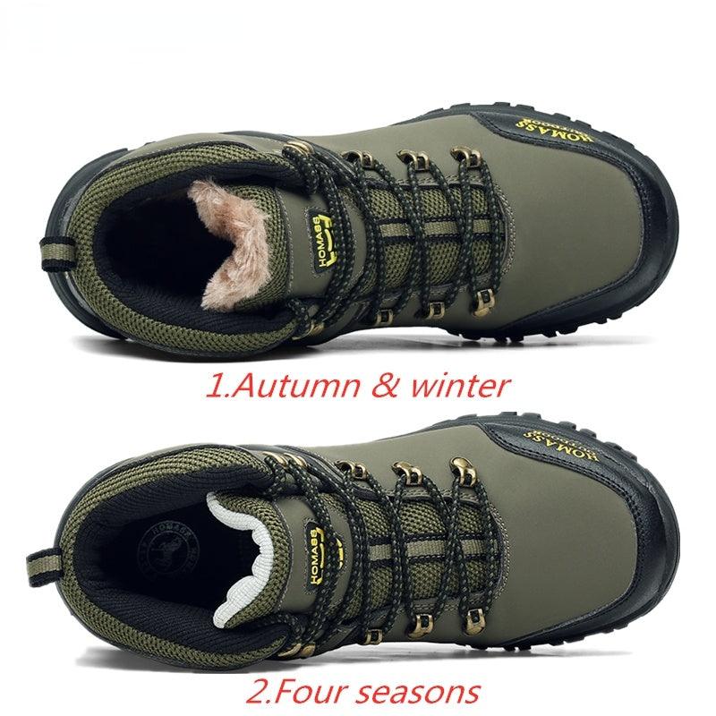 Men's Waterproof Warm Fur Lined Hiking Boots