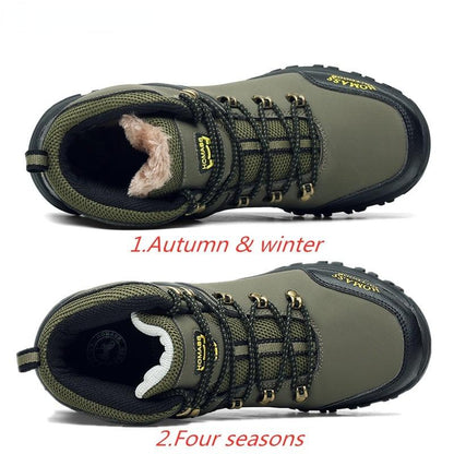 Men's Waterproof Warm Fur Lined Hiking Boots