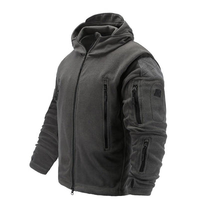 Men's Lightweight Thermal Fleece Hooded Outdoor Jacket