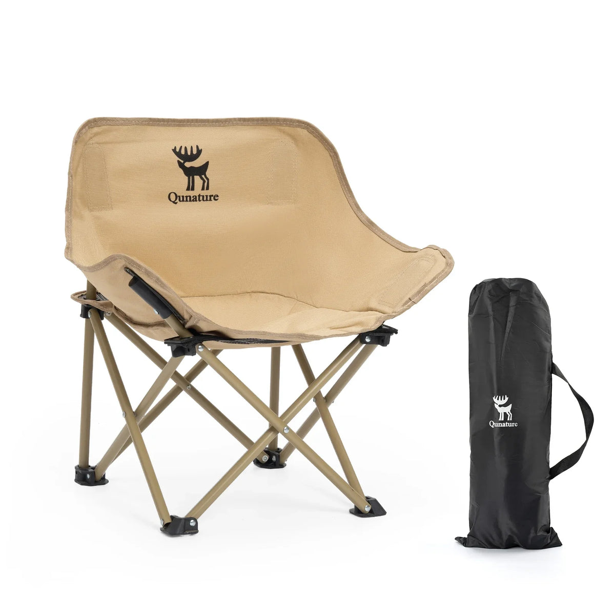 Folding Carbon Steel Camping Chair Adult Kids