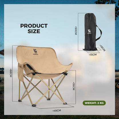 Folding Carbon Steel Camping Chair Adult Kids