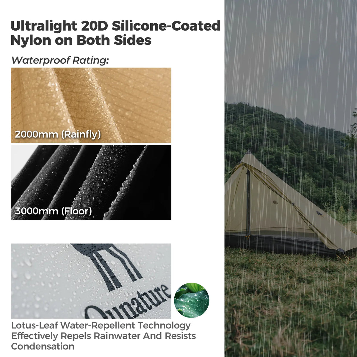 Ultralight One Person Poleless Rainproof Easy Setup Tent
