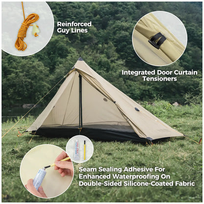 Ultralight One Person Poleless Rainproof Easy Setup Tent