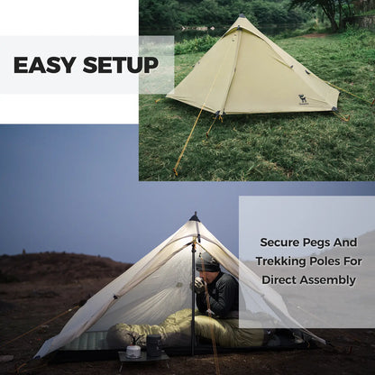 Ultralight One Person Poleless Rainproof Easy Setup Tent