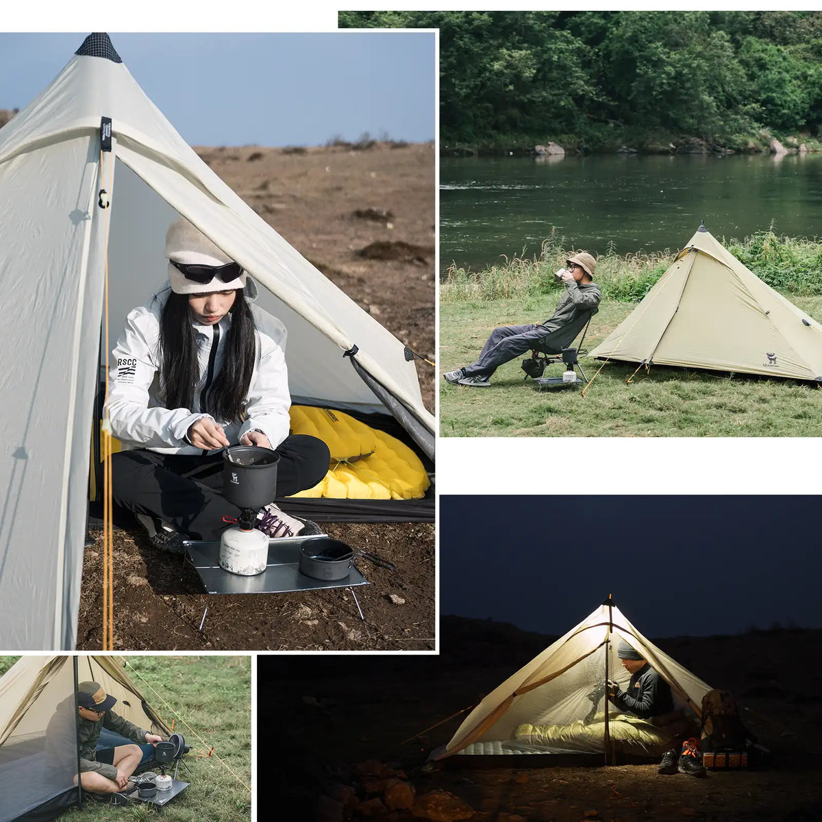 Ultralight One Person Poleless Rainproof Easy Setup Tent