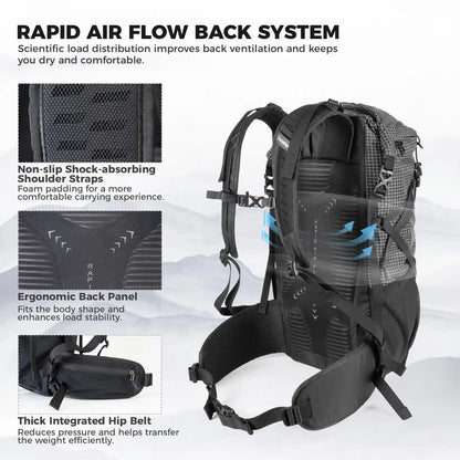 30 35L Lightweight Waterproof Large Capacity Hiking Backpack