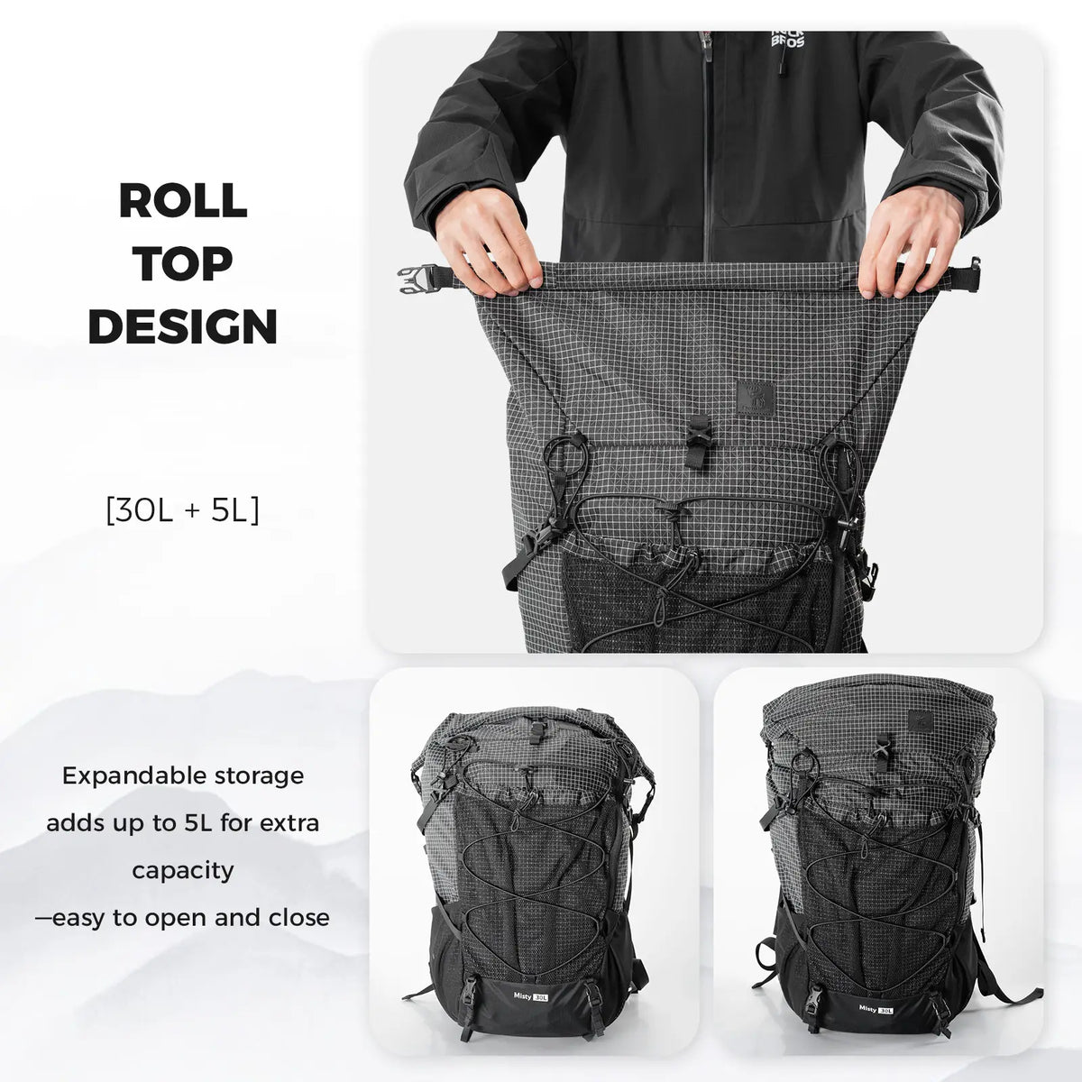 30 35L Lightweight Waterproof Large Capacity Hiking Backpack