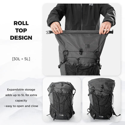 30 35L Lightweight Waterproof Large Capacity Hiking Backpack