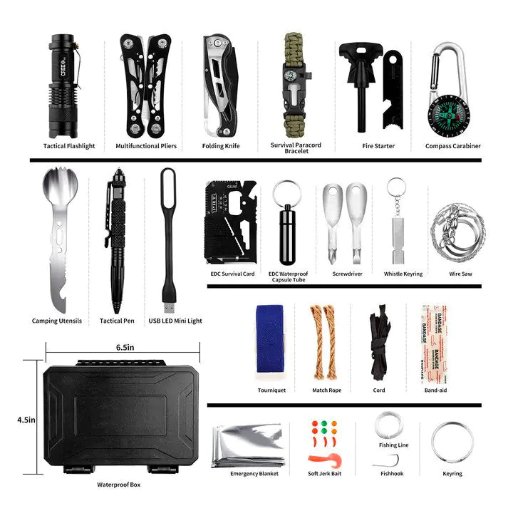 60 In 1 Emergency Survival Gear Outdoor Kit
