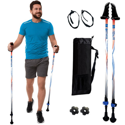 Adjustable Collapsible Walking Poles With Stability Grips