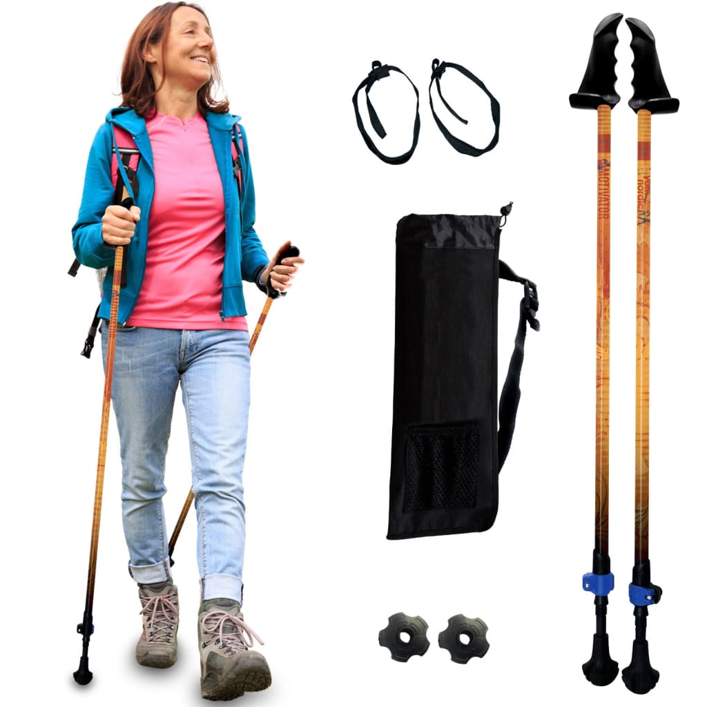 Adjustable Collapsible Walking Poles With Stability Grips