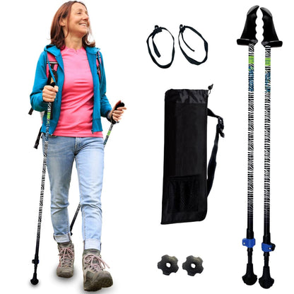Adjustable Collapsible Walking Poles With Stability Grips