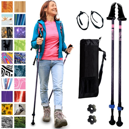 Adjustable Collapsible Walking Poles With Stability Grips