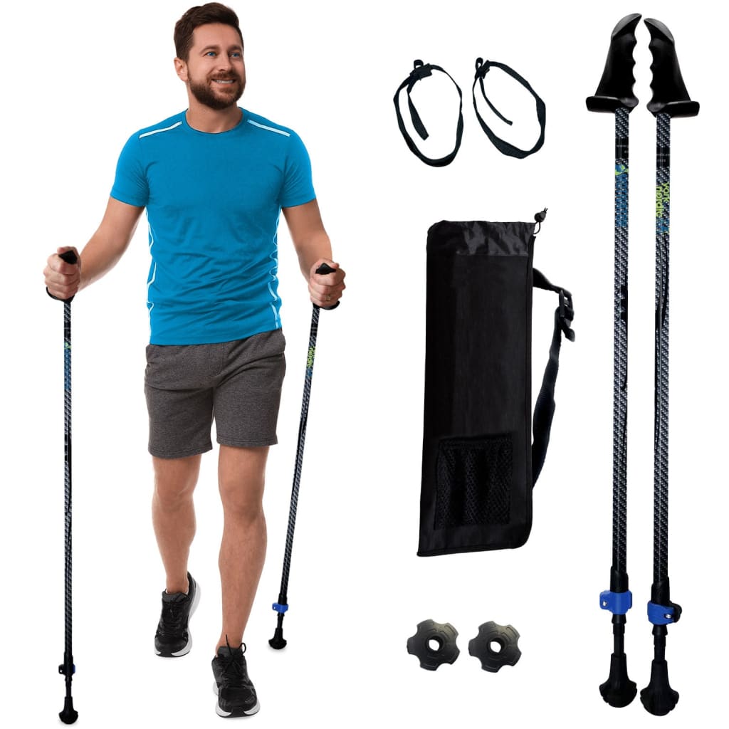 Adjustable Collapsible Walking Poles With Stability Grips