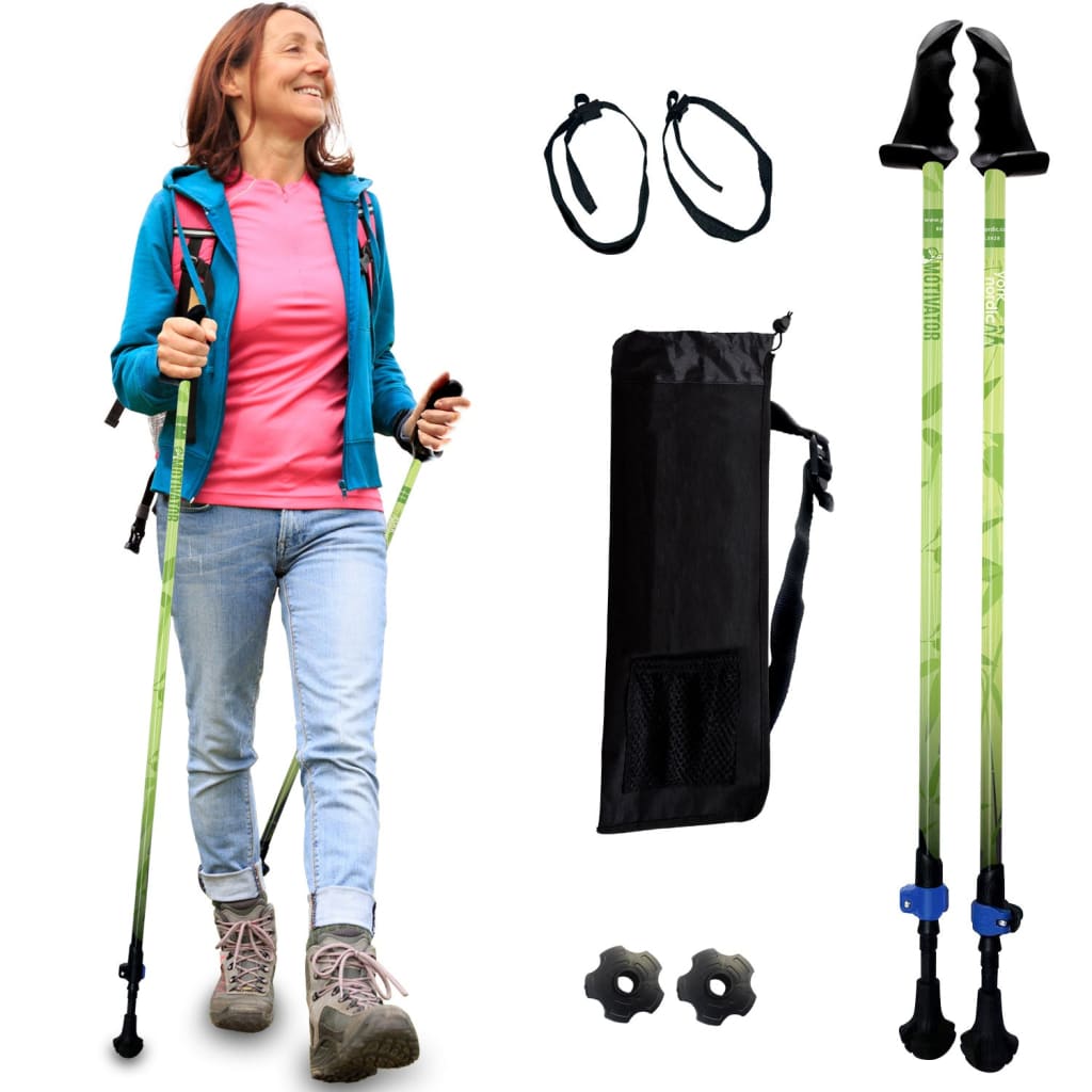 Adjustable Collapsible Walking Poles With Stability Grips