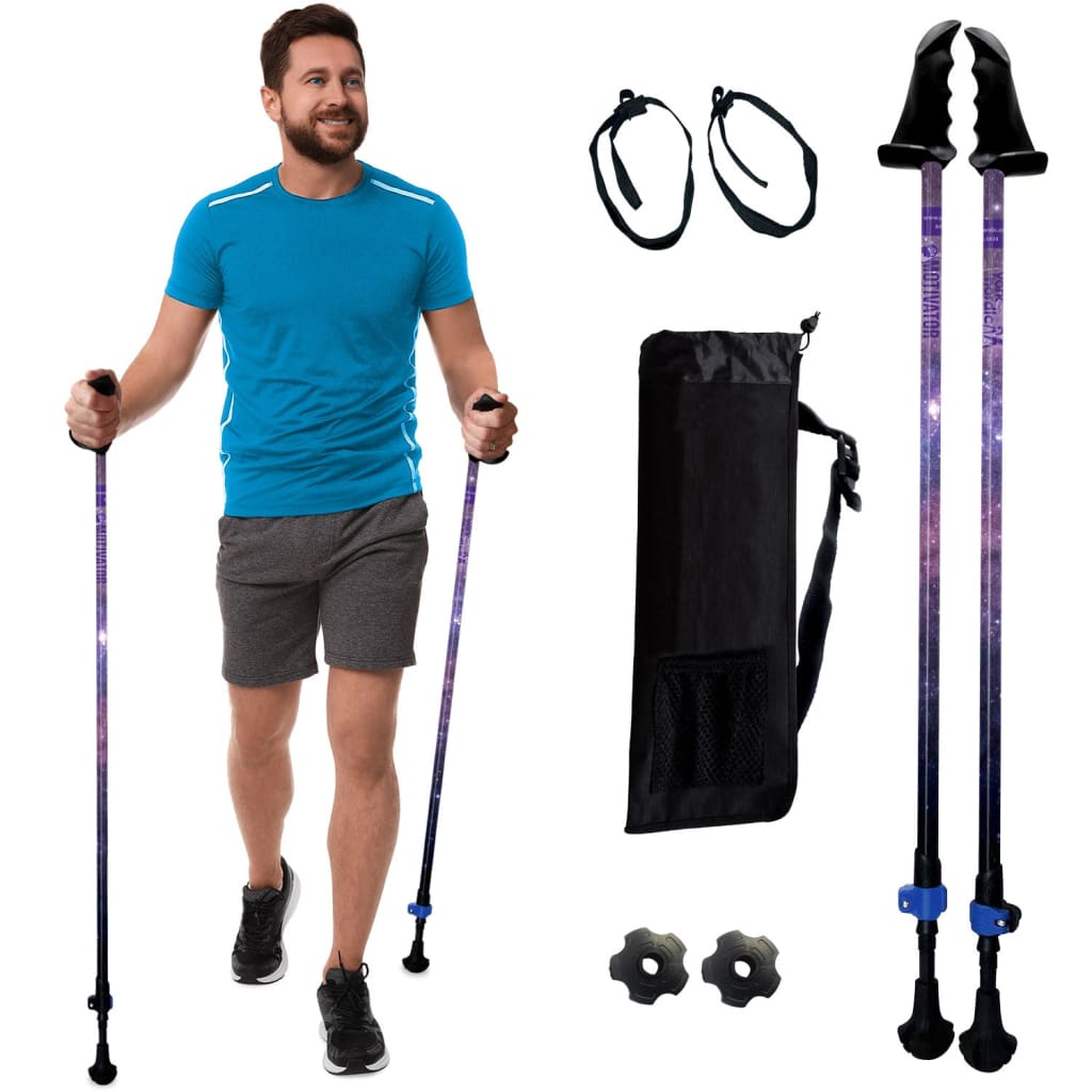 Adjustable Collapsible Walking Poles With Stability Grips