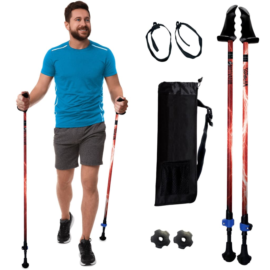 Adjustable Collapsible Walking Poles With Stability Grips