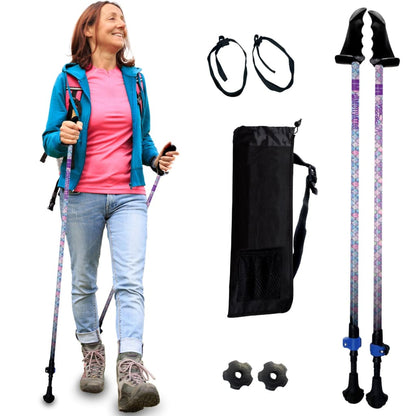 Adjustable Collapsible Walking Poles With Stability Grips