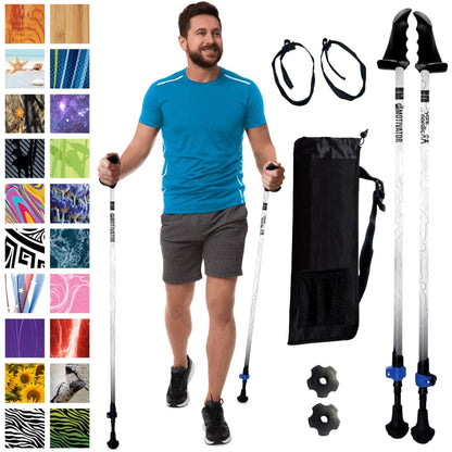 Adjustable Collapsible Walking Poles With Stability Grips