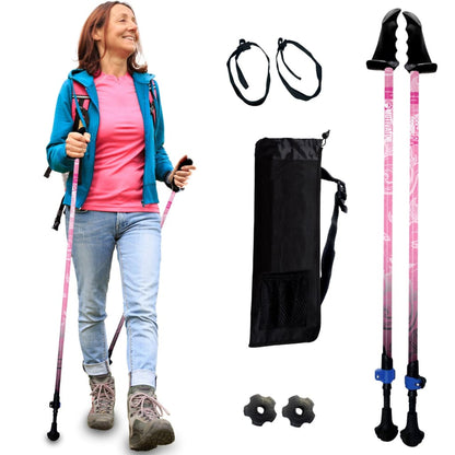 Adjustable Collapsible Walking Poles With Stability Grips