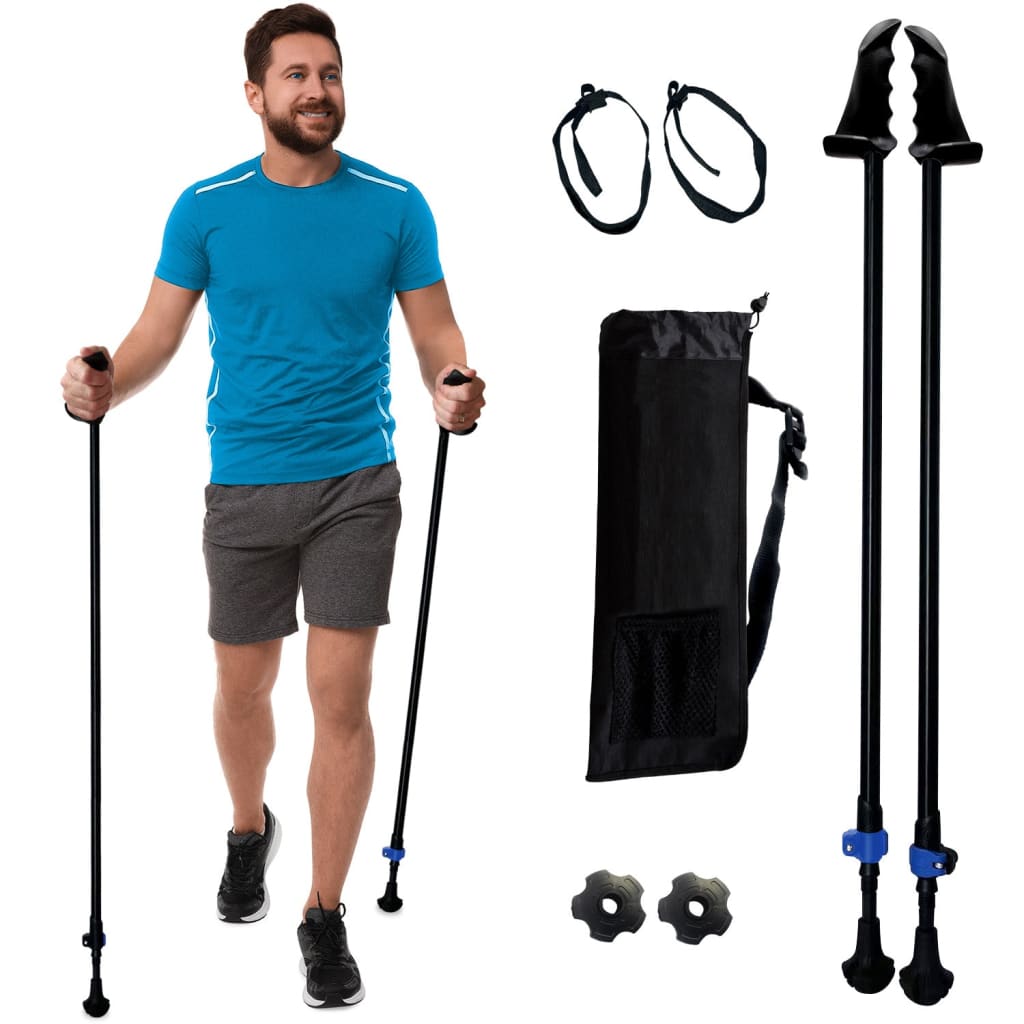 Adjustable Collapsible Walking Poles With Stability Grips